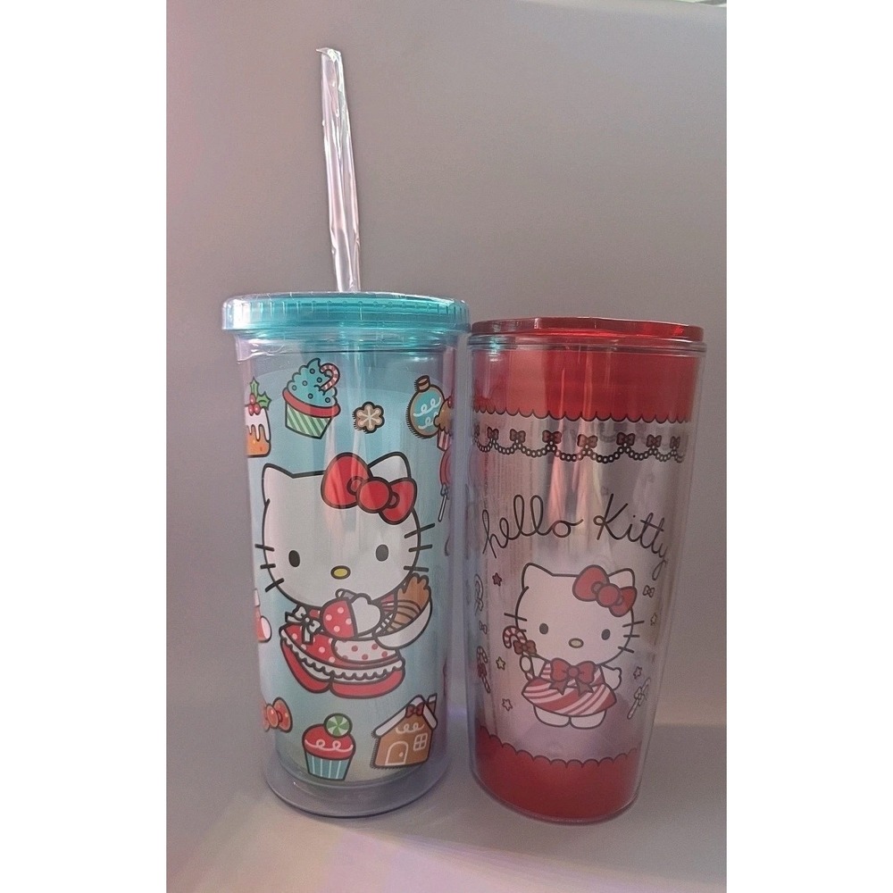 Hello Kitty‎ Gingerbread And Christmas Cookie Tumbler Set Of 2 New